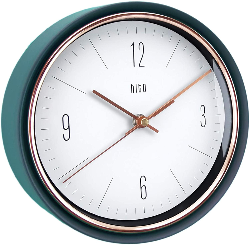 hito Silent Non Ticking Wall Clock Glass Front Cover Accurate Sweep Movement 9 inch Decorative for Kitchen, Living Room, Bedroom, Office, Classroom (Dark Blue) Home & Garden > Decor > Clocks > Wall Clocks hitoseller Dark Blue  