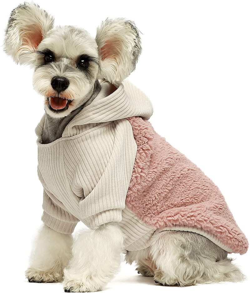 Fitwarm Velvet Thermal Dog Coat Puppy Winter Clothes Girl Pet Jacket Cat Hoodie Outfits Pullover Doggie Sweatshirt Animals & Pet Supplies > Pet Supplies > Dog Supplies > Dog Apparel Fitwarm Pink Small 