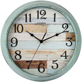 HYLANDA 12 Inch Vintage/Retro Wall Clock, Silent Non-Ticking Decorative Wall Clocks Battery Operated with Large Numbers&HD Glass Easy to Read for Kitchen/Living Room/Bathroom/Bedroom/Office Home & Garden > Decor > Clocks > Wall Clocks HYLANDA Pale Green  