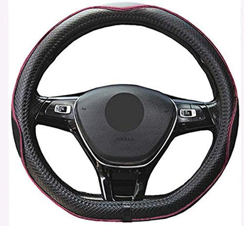 Mayco Bell Microfiber Leather Car Medium Steering wheel Cover (14.5''-15'',Black Dark Blue) Vehicles & Parts > Vehicle Parts & Accessories > Vehicle Maintenance, Care & Decor > Vehicle Decor > Vehicle Steering Wheel Covers Mayco Bell Black Pink D Shape 