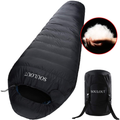 Sleeping Bag - 4 Seasons Warm Cold Weather Lightweight, Portable, Waterproof Sleeping Bag with Compression Sack for Adults & Kids - Indoor & Outdoor: Camping, Backpacking, Hiking Sporting Goods > Outdoor Recreation > Camping & Hiking > Sleeping Bags SOULOUT Black single 