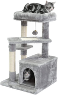 SUPERJARE Cat Tree with Extra Scratching Board & Posts, Kitten Tower Center with Plush Perch and Dangling Ball, Pet Play Condo Furniture Animals & Pet Supplies > Pet Supplies > Cat Supplies > Cat Beds SUPERJARE Gray  