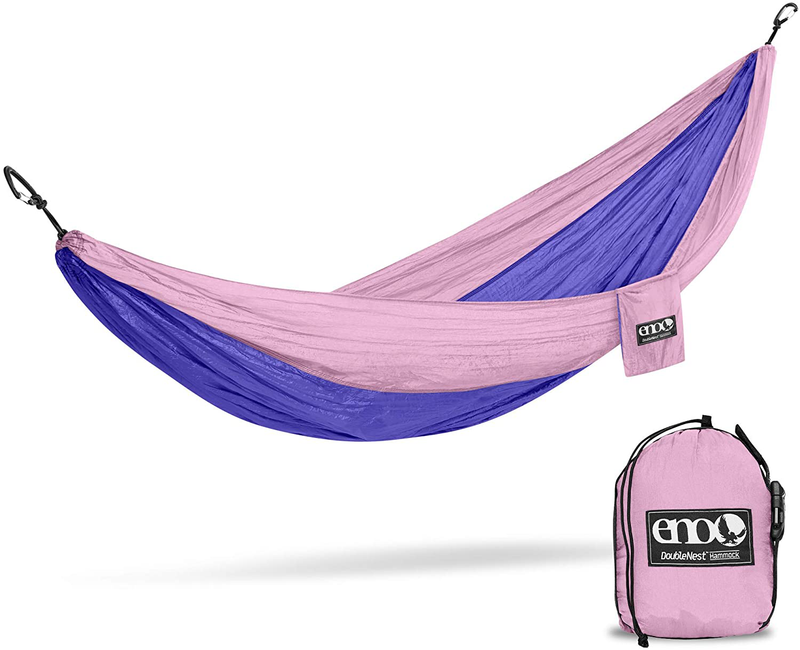 ENO, Eagles Nest Outfitters DoubleNest Lightweight Camping Hammock, 1 to 2 Person, Seafoam/Grey Home & Garden > Lawn & Garden > Outdoor Living > Hammocks ENO Lavender/Violet Standard Packaging 