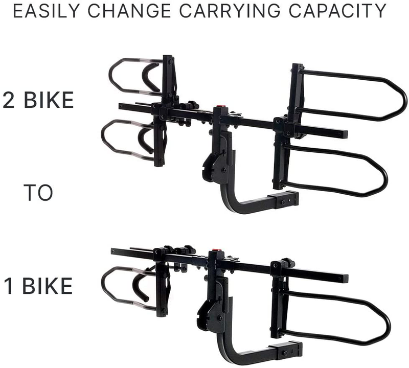 KAC Overdrive Sports K2 2” Hitch Mounted Rack 2-Bike Platform Style Carrier for Standard, Fat Tire, and Electric Bicycles – 60 lbs/Bike Heavy Weight Capacity – Smart Tilting – RV Use Prohibited