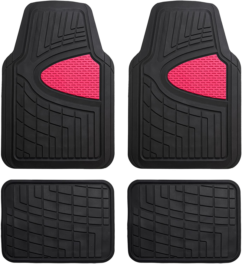 FH Group Black F11311BLACK Rubber Floor Mat(Heavy Duty Tall Channel, Full Set Trim to Fit) Vehicles & Parts > Vehicle Parts & Accessories > Motor Vehicle Parts > Motor Vehicle Seating FH Group Pink  
