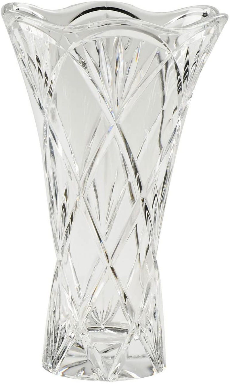 Marquis By Waterford Dozen Rose Honour 10" Vase, Clear, 6.25" w x 6.25" l x 10" h