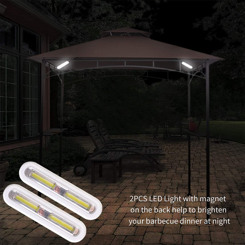 FAB BASED 8x5 Grill Gazebo Canopy for Patio Outdoor BBQ Gazebo with Shelves Barbeque Grill Canopy with Extra 2 LED Lights Home & Garden > Lawn & Garden > Outdoor Living > Outdoor Structures > Canopies & Gazebos FAB BASED   