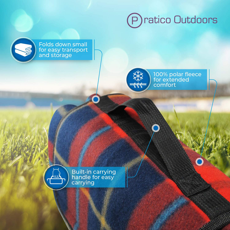 Pratico Outdoors Large Picnic and Outdoor Blanket, 60 x 80 inch, Red Home & Garden > Lawn & Garden > Outdoor Living > Outdoor Blankets > Picnic Blankets Pratico Outdoors   
