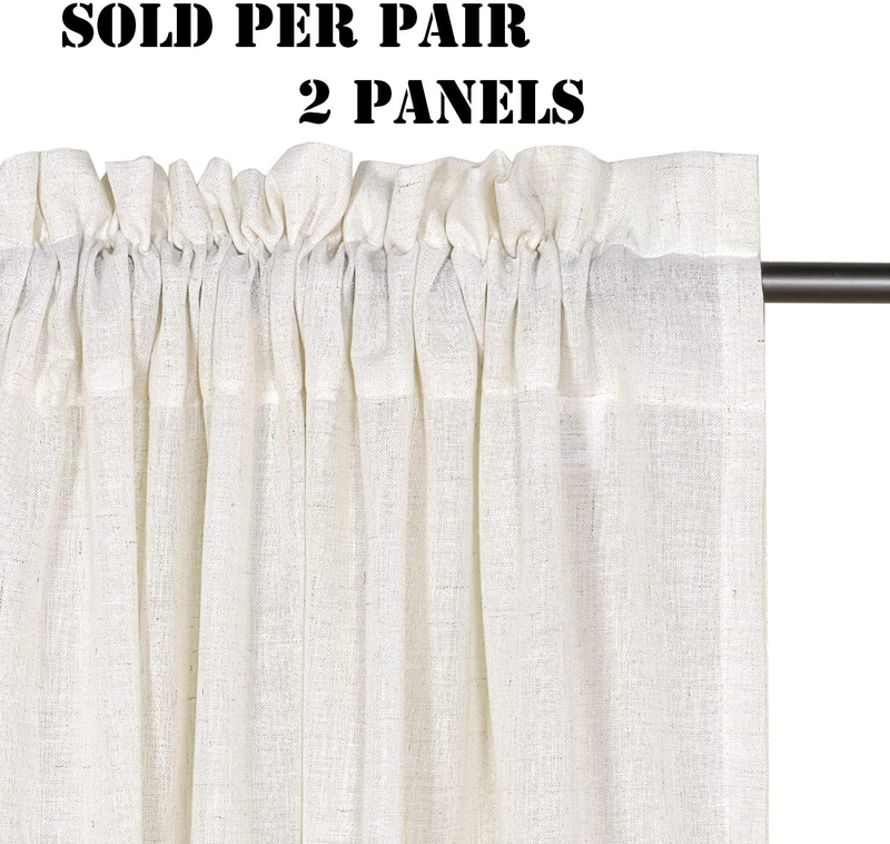Linen Curtains Light Filtering Privacy Protecting Panels Premium Soft Rich Material Drapes with Rod Pocket, 2-Pack, 52 Wide x 96 inch Long, Natural Home & Garden > Decor > Window Treatments > Curtains & Drapes H.VERSAILTEX   