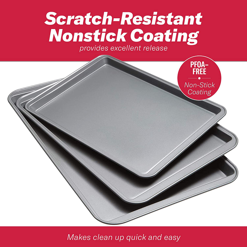 goodcook Steel Nonstick Bakeware, Set Of 3 Non-Stick Cookie Sheet, Multicolor