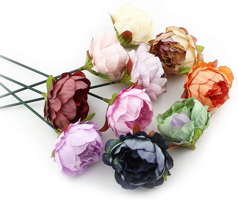 Fake Flower Heads in Bulk Wholesale for Crafts Silk Peony Flower Head Silk Artificial Flowers for Wedding Decoration DIY Decorative Wreath Party Festival Home Decor 15 Pieces 5cm (Champagne) Home & Garden > Plants > Flowers Peony   