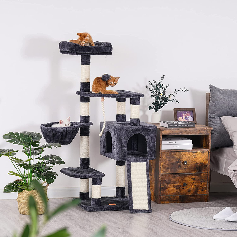Heybly Cat Tree Cat Tower for Indoor Cats Multi-Level Cat Furniture Condo with Feeding Bowl and Scratching Board Animals & Pet Supplies > Pet Supplies > Cat Supplies > Cat Beds Heybly   
