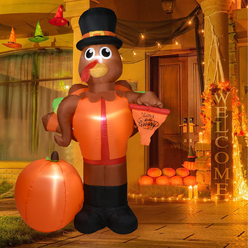 Doingart 6.6FT Thanksgiving Inflatable Outdoor Turkey with Pumpkin, Blow Up Yard Decoration Clearance with LED Lights Built-in for Holiday Party Yard Garden Home & Garden > Decor > Seasonal & Holiday Decorations& Garden > Decor > Seasonal & Holiday Decorations Doingart   