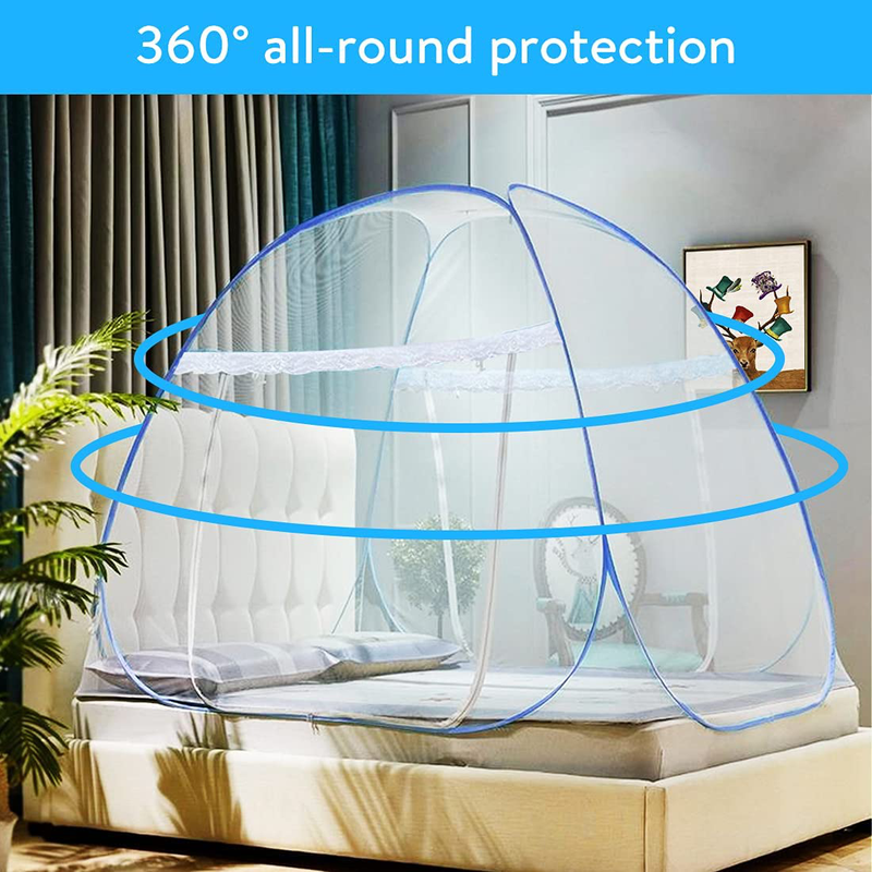 Omont Pop up Bed Net Tent with Bottom, Folding Design Bed Canopy for Bedroom and Outdoor Trip,Easy to Install and Wash for Twin to King Size Bed (79 X71X59 Inch) Sporting Goods > Outdoor Recreation > Camping & Hiking > Mosquito Nets & Insect Screens Omont   