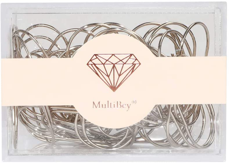 Rose Gold Jumbo Paper Clips, Multibey 2" Non-Skid Metallic Large Paperclips Bookmark in Acrylic Holder Office School Supplies Decor, 30PCS Per Box (Rose Gold) Home & Garden > Decor > Seasonal & Holiday Decorations MultiBey Silver  