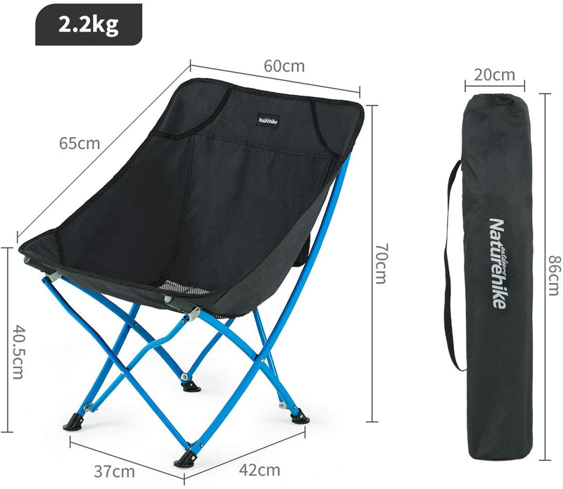 Naturehike Ultralight Folding Camping Chair, Portable Compact for Outdoor Camp, Travel, Beach, Picnic, Festival, Hiking, Lightweight Backpacking Sporting Goods > Outdoor Recreation > Camping & Hiking > Camp Furniture Naturehike   