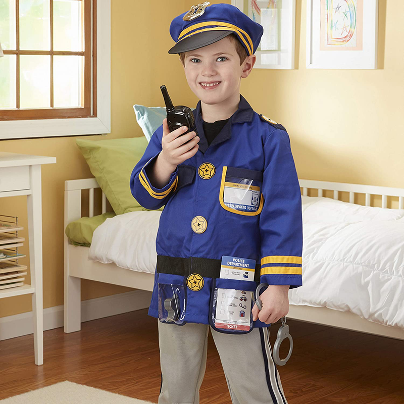 Melissa & Doug Police Officer Role Play Costume Dress-Up Set (8 pcs) Blue, 17.5" x 24" x 0.75" Packaged Apparel & Accessories > Costumes & Accessories > Costumes Melissa & Doug   