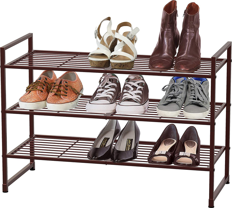 Simple Houseware 3-Tier Stackable Shoes Rack Storage Shelf, Bronze Furniture > Cabinets & Storage > Armoires & Wardrobes Simple Houseware   
