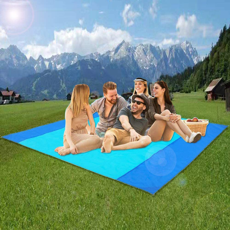Sand Free Beach Blanket, Large/Oversized Outdoor Picnic Mat Waterproof Quick Drying Ripstop Nylon Compact Sandproof Beach Blanket for Camping Hiking Fishing Travel (L,82"X79") Home & Garden > Lawn & Garden > Outdoor Living > Outdoor Blankets > Picnic Blankets Earthsport   