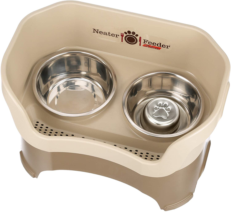 Neater Pet Brands - Neater Feeder Deluxe Dog and Cat Variations and Colors Animals & Pet Supplies > Pet Supplies > Cat Supplies Neater Pet Brands Cappuccino Large + Slow Feed Bowl Combo 