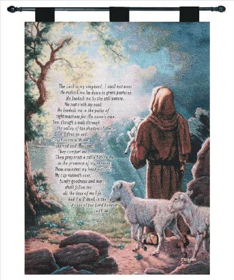 Manual Inspirational Collection 13 X 18-Inch Wall Hanging with Frame, Ten Commandments Home & Garden > Decor > Artwork > Decorative Tapestries Manual Woodworker The Lord is My Shepherd 26 by 36-Inch 
