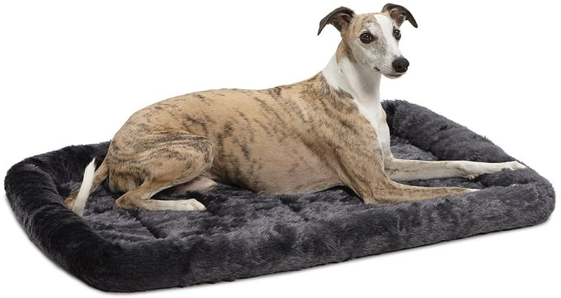 New World Gray Dog Bed | Bolster Dog Bed Fits Metal Dog Crates | Machine Wash & Dry Animals & Pet Supplies > Pet Supplies > Dog Supplies > Dog Beds New World Pet Products 36 in  