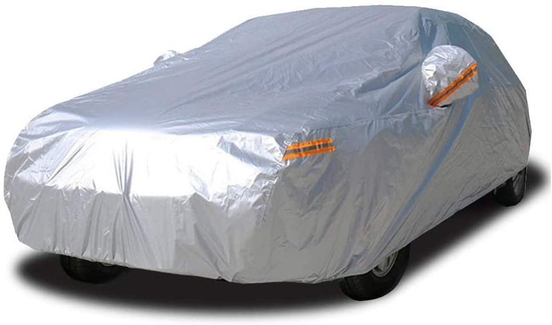 Kayme Car Covers for Automobiles Waterproof All Weather Sun Uv Rain Protection with Zipper Mirror Pocket Fit Sedan (182 to 193 Inch) 3XL  Kayme C8 For Sedan-Length ( 174-181 inch )  