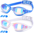 COOLOO Swim Goggles Men, 2 Pack Swimming Goggles for Women Kids Adult Anti-Fog Sporting Goods > Outdoor Recreation > Boating & Water Sports > Swimming > Swim Goggles & Masks COOLOO B.blue &White  