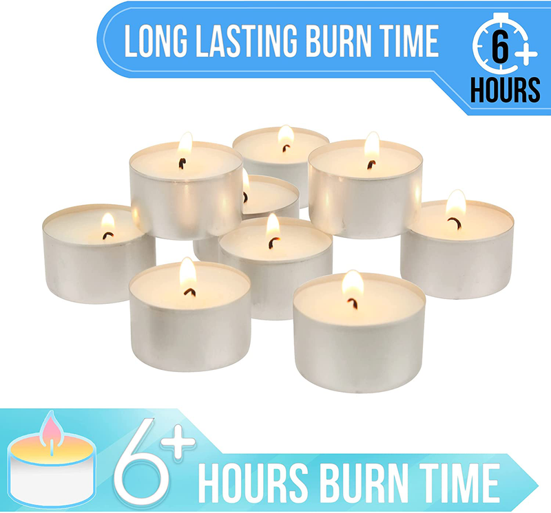 Stonebriar Long Burning Tea Light Candles, 6 to 7 Hour Extended Burn Time, White, Unscented, Bulk 200-Pack (SM-TL200) Home & Garden > Decor > Home Fragrances > Candles Stonebriar   