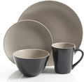 Gibson Elite Soho Lounge Dinnerware Set, Service for 4 (16pcs), Matte Black Home & Garden > Kitchen & Dining > Tableware > Dinnerware Gibson Overseas, Inc Two-Tone Taupe Service for 4 (16pcs) 
