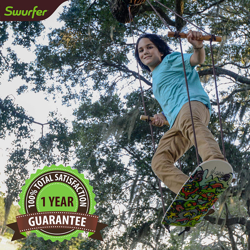 Swurfer The Original Tree Swing with Skateboard Seat Design and Adjustable Handles… (TreeSkate Undawadda)