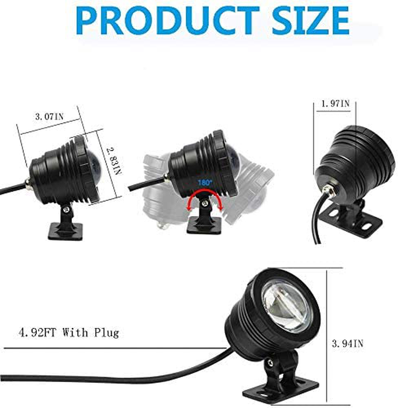 Submersible LED Lights Underwater 2Pack,Waterproof Outdoor Pond Lights with Remote Control,16 Color Changing Landscape Light Dimmable Spotlight for Aquarium Garden Pool Fountain Waterfall