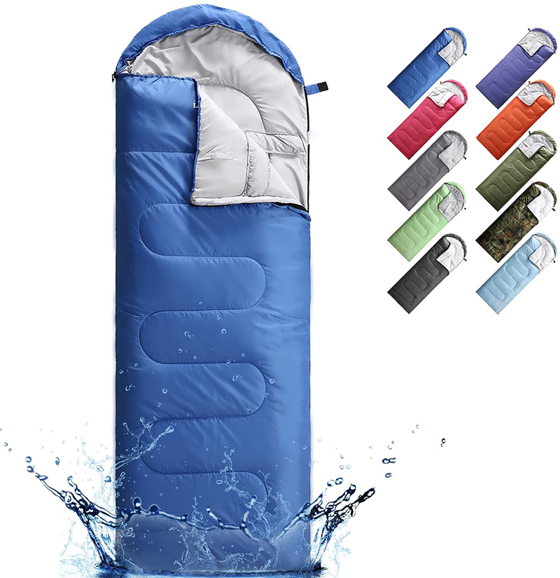 Sleeping Bags for Adults, Teens & Kids - Use for 3-4 Seasons, Warm & Cold Weather - Lightweight, Portable, Waterproof, Use for Backpacking, Hiking and Camping Sporting Goods > Outdoor Recreation > Camping & Hiking > Sleeping Bags Luffield Dark Blue/Left Zip Single 