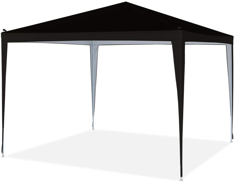 OUTDOOR WIND 10'x10' Canopy Tent Outdoor Portable Gazebo Canopy Shade Tent Wedding Party Tent Camping Shelter Gazebos with Carrying Bag(White) Home & Garden > Lawn & Garden > Outdoor Living > Outdoor Structures > Canopies & Gazebos OUTDOOR WIND Black  