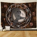 F-FUN SOUL Viking Tapestry, Large 80x60inches Soft Flannel Viking Decor, Mysterious Viking Bear Meditation Psychedelic Runes Wall Hanging Tapestries for Living Room Bedroom Decor GTLSFS9 Home & Garden > Decor > Artwork > Decorative Tapestries F-FUN SOUL Gtzyfs417 80x60 