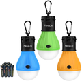 Fengchi LED Camping Lantern, [3 Pack] Portable Outdoor Tent Light Emergency Bulb Light for Camping, Hiking, Fishing,Hurricane, Storm, Outage. Sporting Goods > Outdoor Recreation > Camping & Hiking > Tent Accessories FengChi Multigreenbo1  