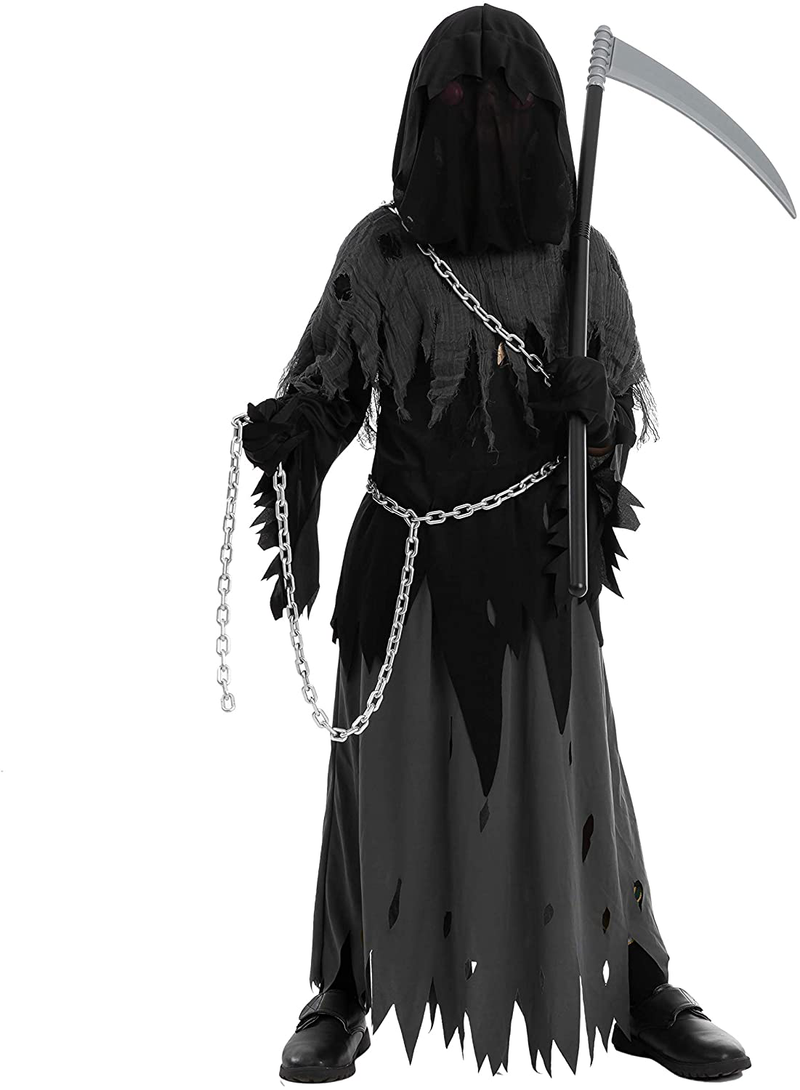 Spooktacular Creations Child Unisex Glowing Eyes Reaper Costume for Creepy Phantom Halloween Costume Apparel & Accessories > Costumes & Accessories > Costumes Spooktacular Creations   