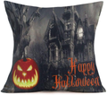 Fukeen Vintage Skull Human Skeleton Hands Throw Pillow Covers Something Wicked This Way Comes Halloween Quotes Decorative Pillow Cases Cushion Cover Home Couch Decor Cotton Linen Pillow Shams 18"x18" Arts & Entertainment > Party & Celebration > Party Supplies Fukeen Haunted House Pumpkin  