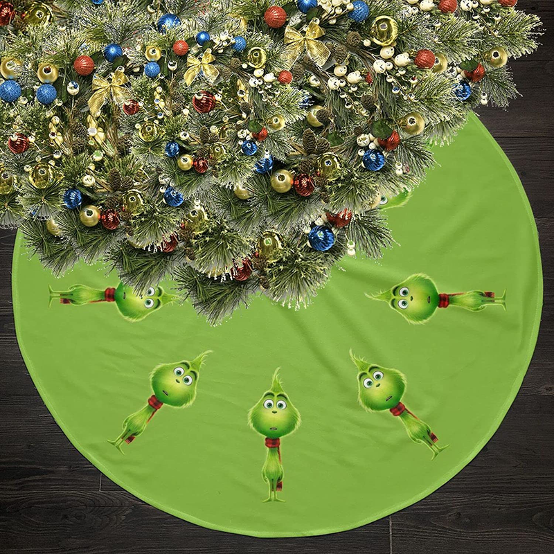 How The Grinch Stole Christmas Xmas Tree Skirt Christmas Decorations, Christmas Tree Skirt for Holiday Tree Ornaments Christmas Party Home Decorations （36Inch） Home & Garden > Decor > Seasonal & Holiday Decorations > Christmas Tree Skirts Pefanl   