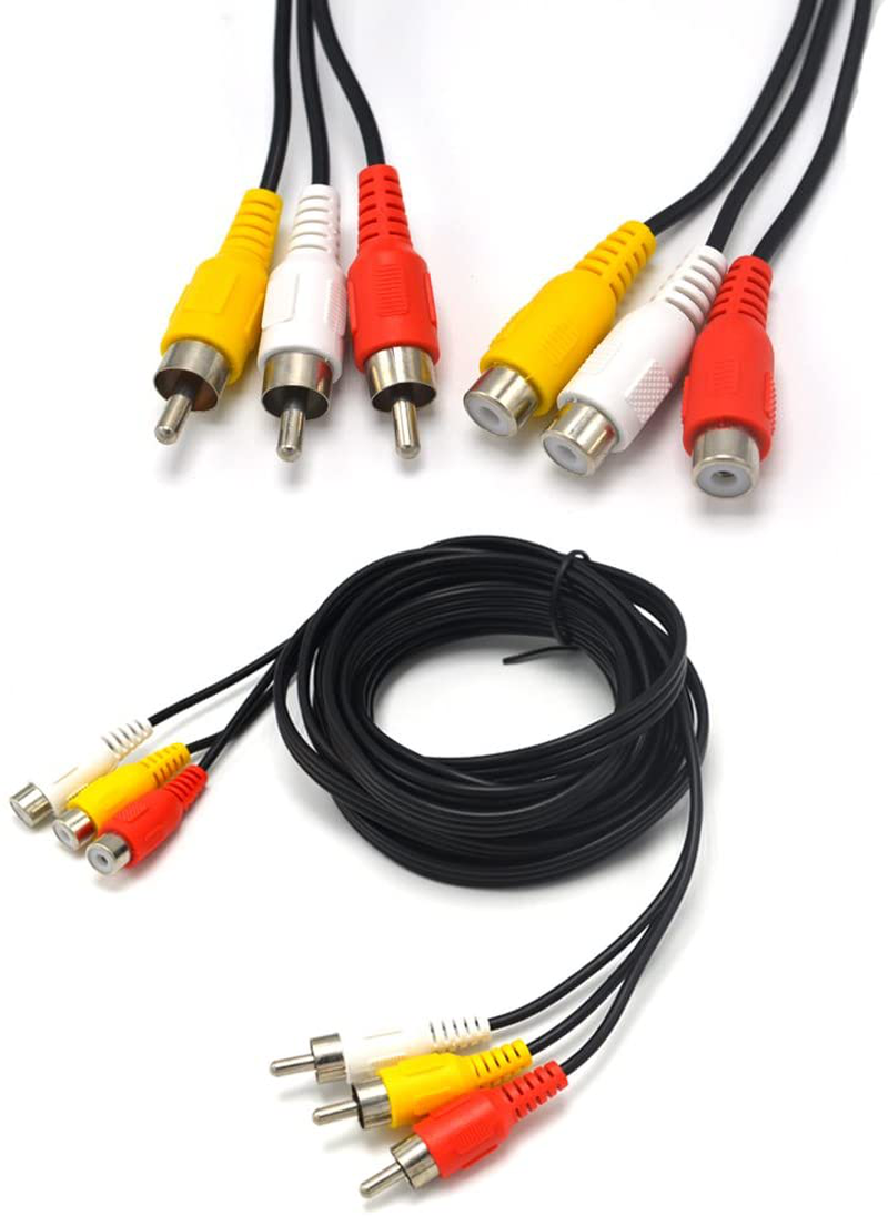 Padarsey RCA 10FT Audio/Video Composite Cable DVD/VCR/SAT Yellow/White/red connectors 3 Male to 3 Male Electronics > Electronics Accessories > Cables > Audio & Video Cables Padarsey 15ft 3 Male to 3 Female  