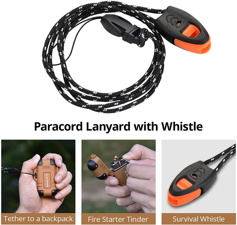 Extremus Waterproof Electric Lighter,Outdoor USB Rechargeable Flameless Lighter, Windproof Dual Arc Plasma Lighters for Camping,Hiking,And Other Outdoor Adventures, Paracord Carabiner Survival Tool Sporting Goods > Outdoor Recreation > Camping & Hiking > Camping Tools Extremus   