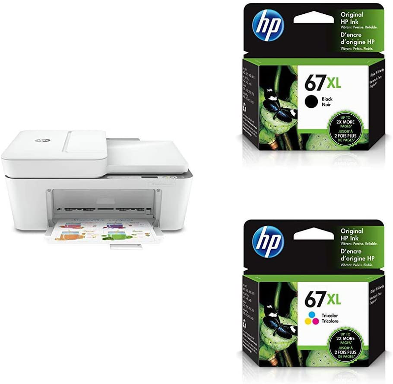 HP DeskJet Plus 4155 Wireless All-in-One Printer, Mobile Print, Scan & Copy, HP Instant Ink Ready, Auto Document Feeder, Works with Alexa (3XV13A) Electronics > Print, Copy, Scan & Fax > Printers, Copiers & Fax Machines HP Printer + XL ink  