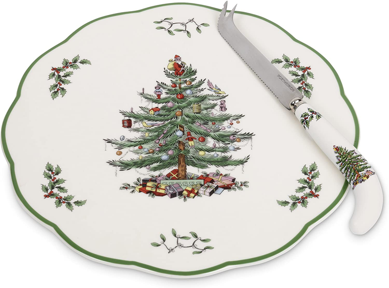 Spode Christmas Tree Sculpted Platter, 19-Inch Home & Garden > Decor > Seasonal & Holiday Decorations& Garden > Decor > Seasonal & Holiday Decorations Spode Christmas Tree Appetizer Plate with Cheese Knife  