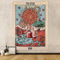 FLY SPRAY Tarot Tapestry The Moon Medieval Europe Divination Tapestry Wall Hanging Mysterious Tapestries Home Decor