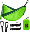 Grassman Camping Hammock Double & Single Portable Hammock with Tree Straps, Lightweight Parachute Hammocks Camping Accessories Gear for Indoor Outdoor Backpacking, Travel, Hiking, Beach Home & Garden > Lawn & Garden > Outdoor Living > Hammocks Grassman Green One Person 