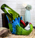 Ebros Gift Tropical Rio Rainforest BlueScarlet Macaw Parrot Wine Bottle Holder Caddy Figurine 10.25"Long Kitchen Dining Party Hosting Decor Statue Of South American Evergreen Forest Birds (Blue Macaw) Home & Garden > Decor > Seasonal & Holiday Decorations Ebros Gift Green Macaw  