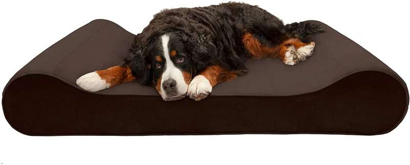 Furhaven Orthopedic, Cooling Gel, and Memory Foam Pet Beds for Small, Medium, and Large Dogs - Ergonomic Contour Luxe Lounger Dog Bed Mattress and More Animals & Pet Supplies > Pet Supplies > Dog Supplies > Dog Beds Furhaven Pet Products, Inc Microvelvet Espresso Contour Bed (Cooling Gel Foam) Giant (Pack of 1)