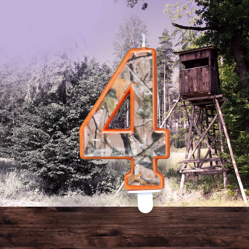 Havercamp Next Camo Party Birthday Number 4" Candle | 1 Count | Great for Hunter Themed Party, Camouflage Motif, Birthday Event, Graduation Party, Father's Day Celebration, Wedding Anniversary Home & Garden > Decor > Home Fragrances > Candles Havercamp   