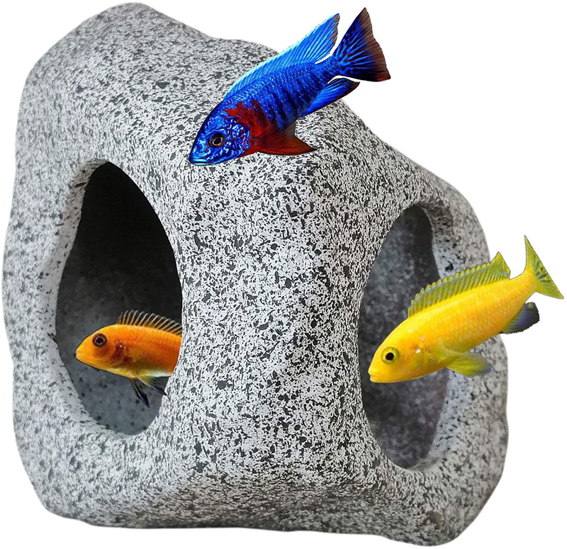 SpringSmart Aquarium Hideaway Rock Cave for Aquatic Pets to Breed, Play and Rest, Safe and Non-Toxic Ceramic Fish Tank Ornaments, Decor Stone for Betta Animals & Pet Supplies > Pet Supplies > Fish Supplies > Aquarium Decor SpringSmart Default Title  