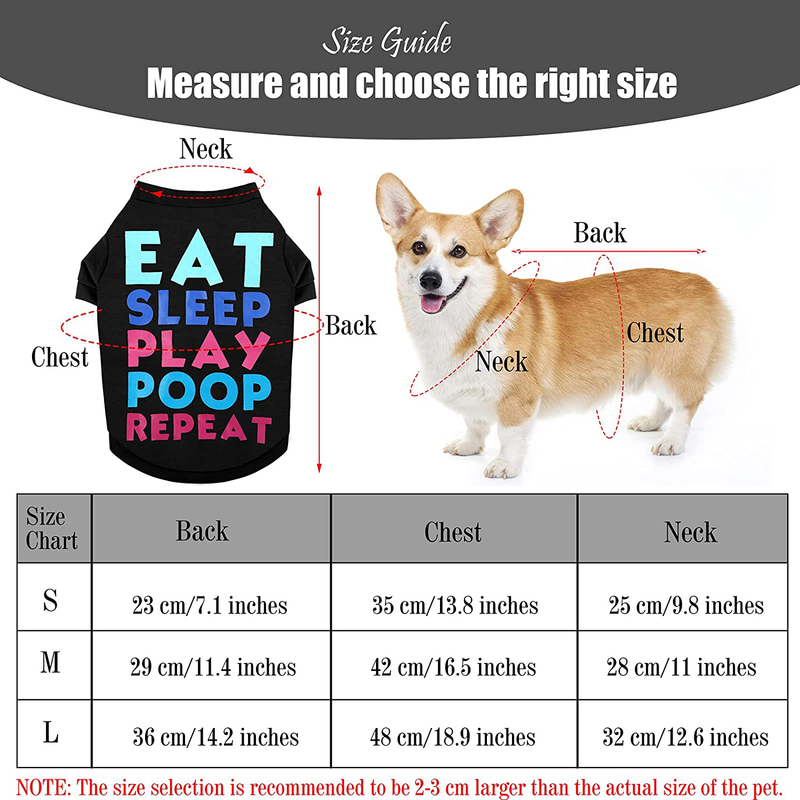 RUODON 3 Printed Puppy Shirts Dog Shirt Pet T-Shirt and Dog Vest Soft Puppy Dog Clothes Pet Outfits Cute Pet Sweatshirt for Small Dogs and Cats Animals & Pet Supplies > Pet Supplies > Dog Supplies > Dog Apparel RUODON   